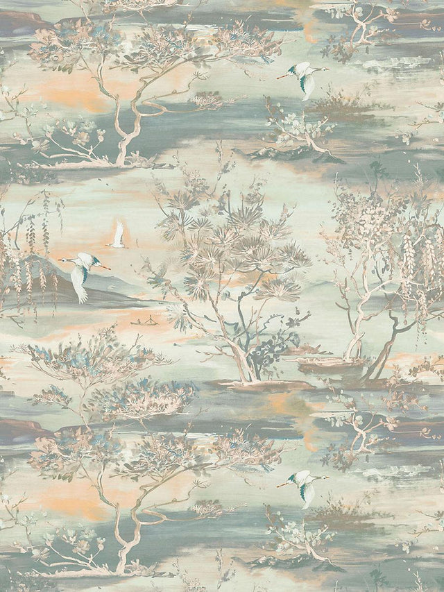 Scalamandre Sagimai Aqua Wallpaper