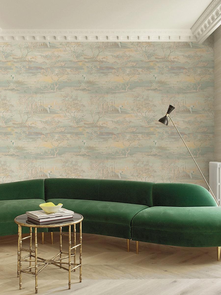 Scalamandre Sagimai Aqua Wallpaper