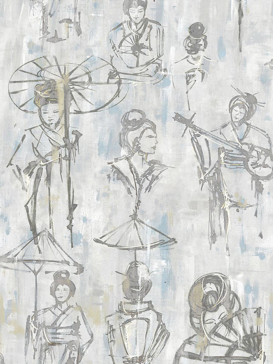 Scalamandre Yumiko Silver Screen Wallpaper