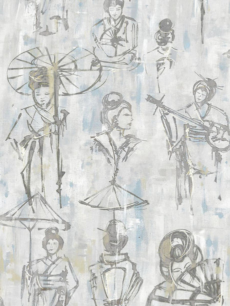 Scalamandre Yumiko Silver Screen Wallpaper