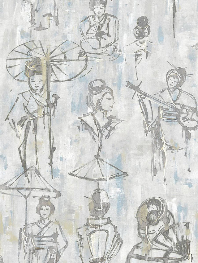 Scalamandre Yumiko Silver Screen Wallpaper