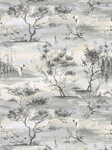 Scalamandre Sagimai Charcoal Wallpaper