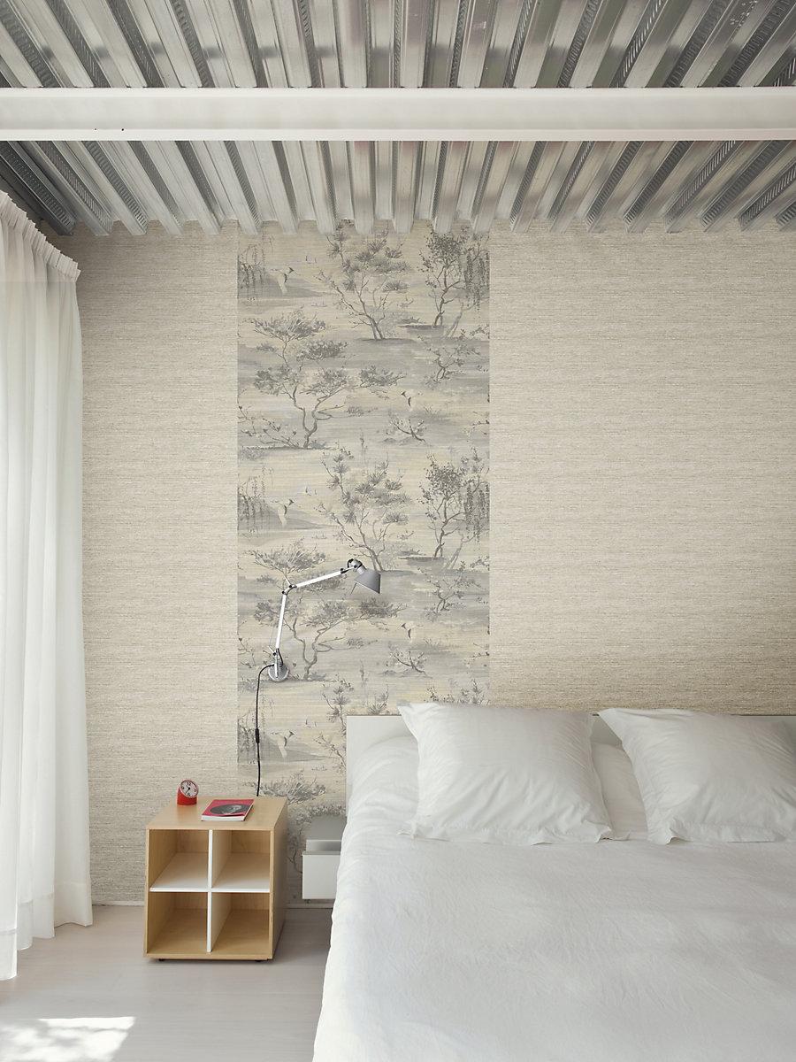 Scalamandre Sagimai Charcoal Wallpaper