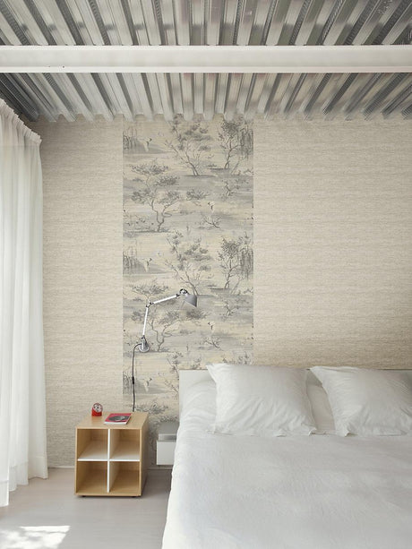 Scalamandre Sagimai Charcoal Wallpaper