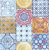 Seabrook Colorful Moroccan Tile Multicolored Wallpaper