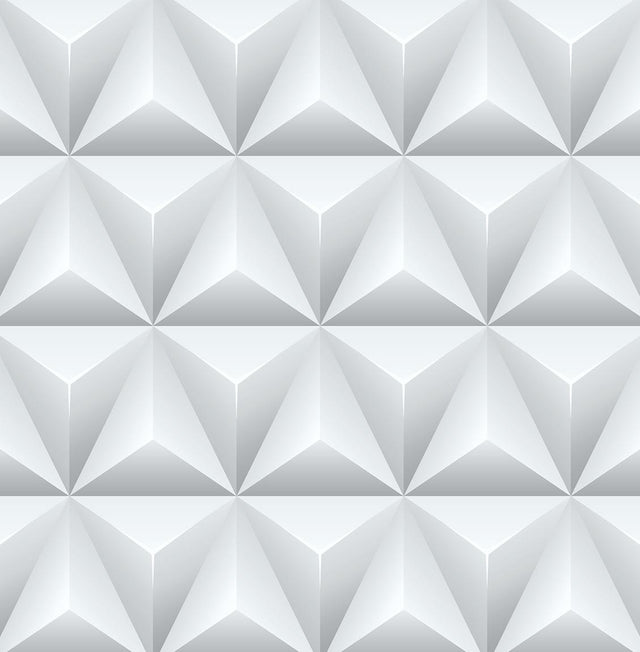 Seabrook Triangle Origami Gray Wallpaper