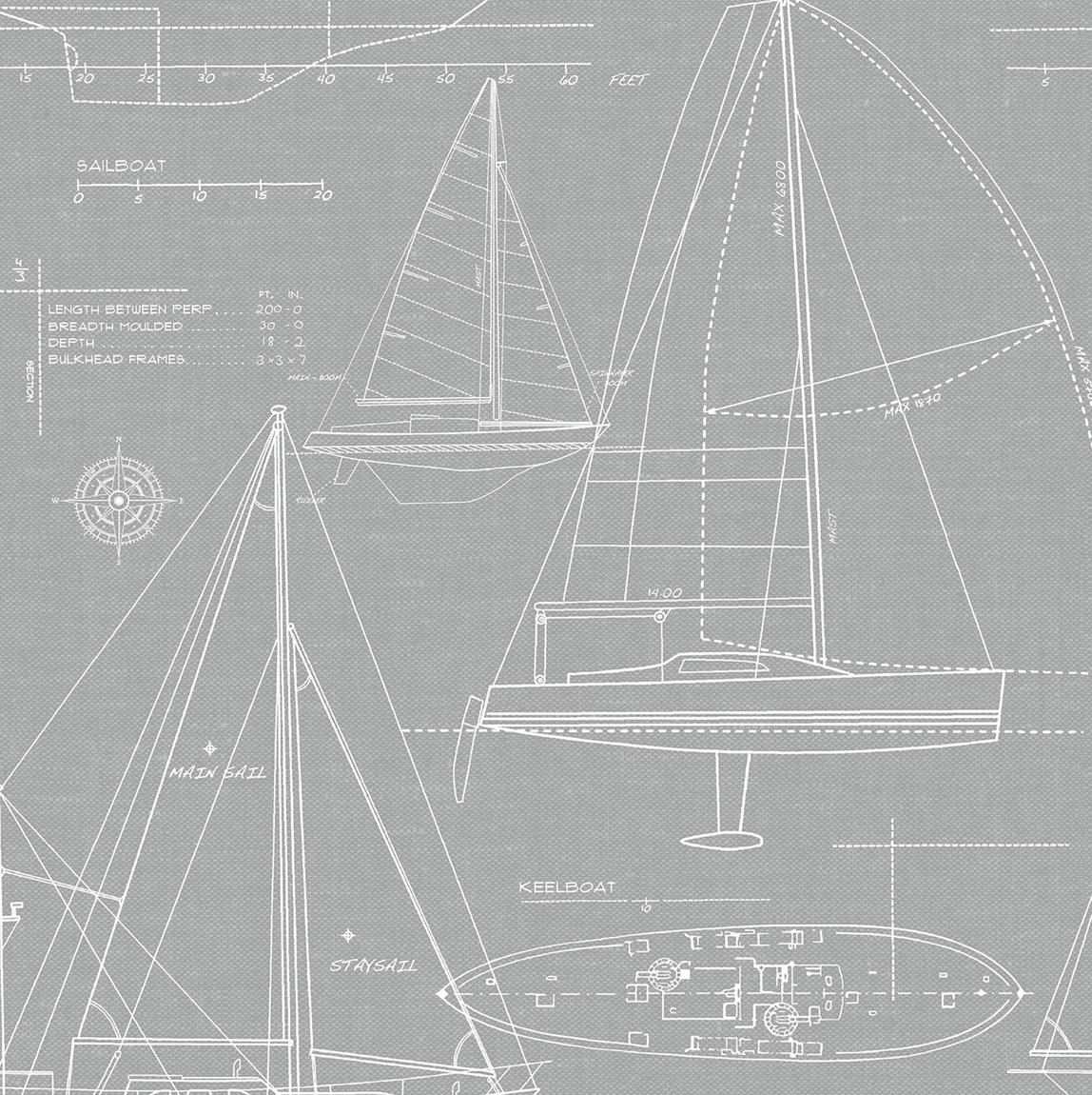 Seabrook Yacht Club Gray Wallpaper