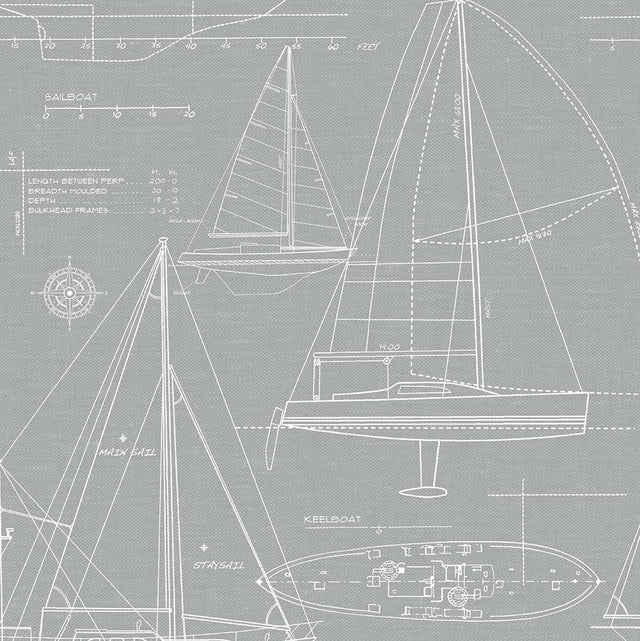 Seabrook Yacht Club Gray Wallpaper