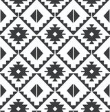 Seabrook Southwest Tile Black Wallpaper