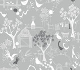 Seabrook Rise and Shine Grey Wallpaper