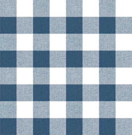 Seabrook Picnic Plaid Navy & White Wallpaper