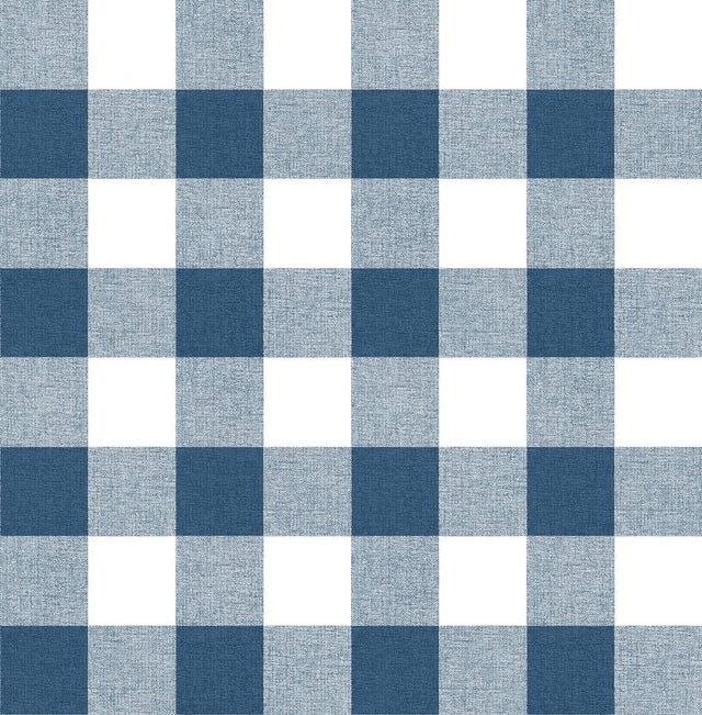 Seabrook Picnic Plaid Navy & White Wallpaper
