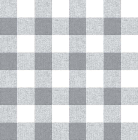 Seabrook Picnic Plaid Gray & White Wallpaper