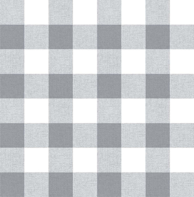 Seabrook Picnic Plaid Gray & White Wallpaper