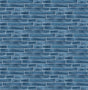 Seabrook Brushed Metal Tile Denim Blue Wallpaper