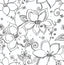 Seabrook Linework Floral Black Wallpaper