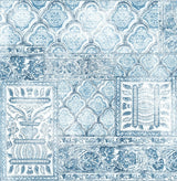 Seabrook Patchwork Blue & Eggshell Wallpaper