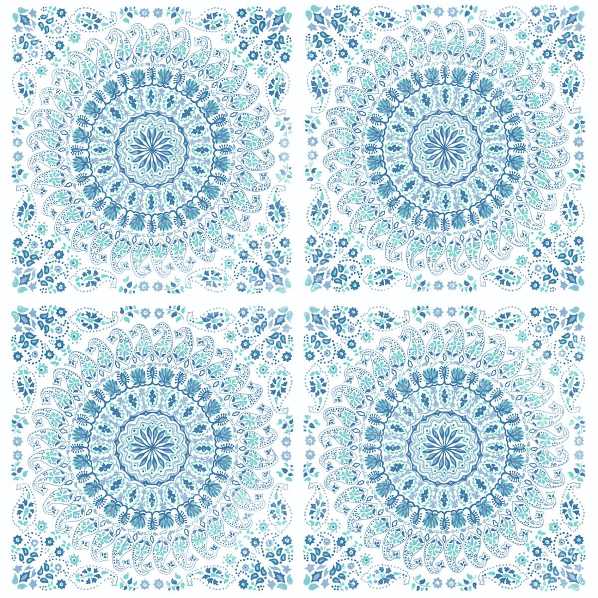 Seabrook Mandala Teal & Blue Wallpaper