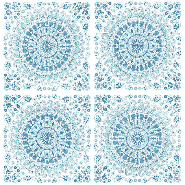 Seabrook Mandala Teal & Blue Wallpaper