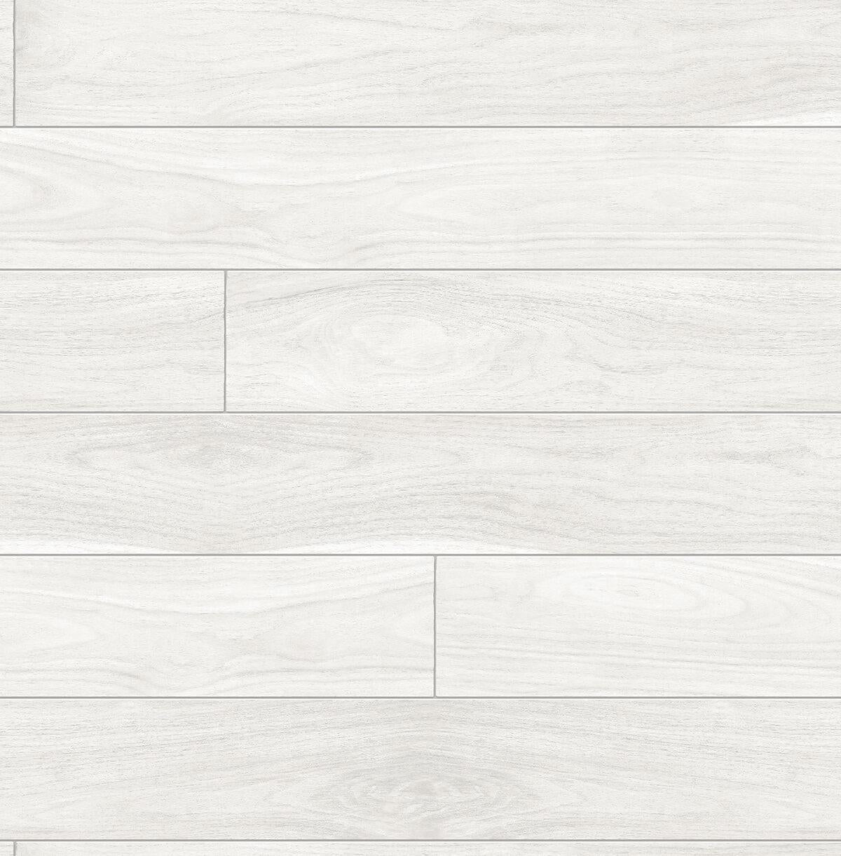 Seabrook Teak Planks Off-White Wallpaper