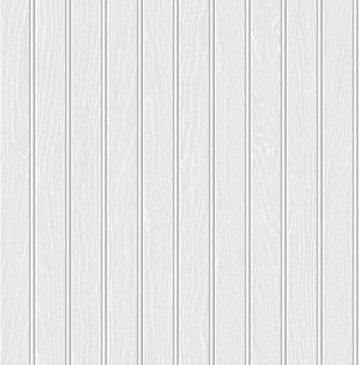 Seabrook Beadboard Off-White & Pearl Gray Wallpaper