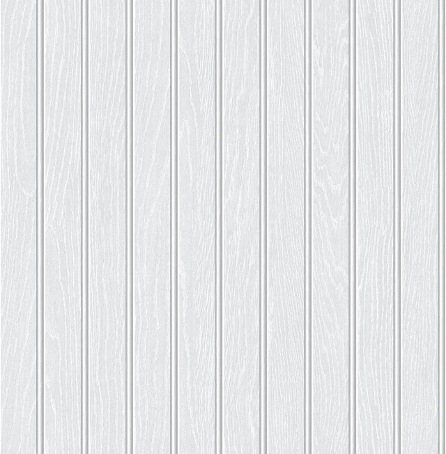 Seabrook Beadboard Off-White & Pearl Gray Wallpaper