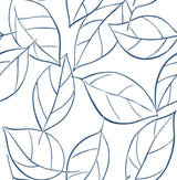 Seabrook Tossed Leaves Navy Blue Wallpaper