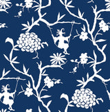 Seabrook Chinoiserie Silhouette Navy Blue Wallpaper
