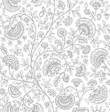 Seabrook Paisley Trail Slate Gray Wallpaper