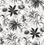 Seabrook Tropical Garden Black & White Wallpaper