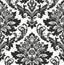 Seabrook Damask Black & White Wallpaper
