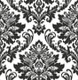 Seabrook Damask Black & White Wallpaper