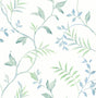 Seabrook Watercolor Leaf Trail Sea Glass Wallpaper