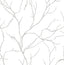 Seabrook Delicate Branches Metallic Silver Wallpaper