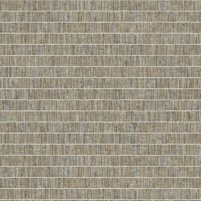 Seabrook Blue Grass Band Nutmeg Wallpaper