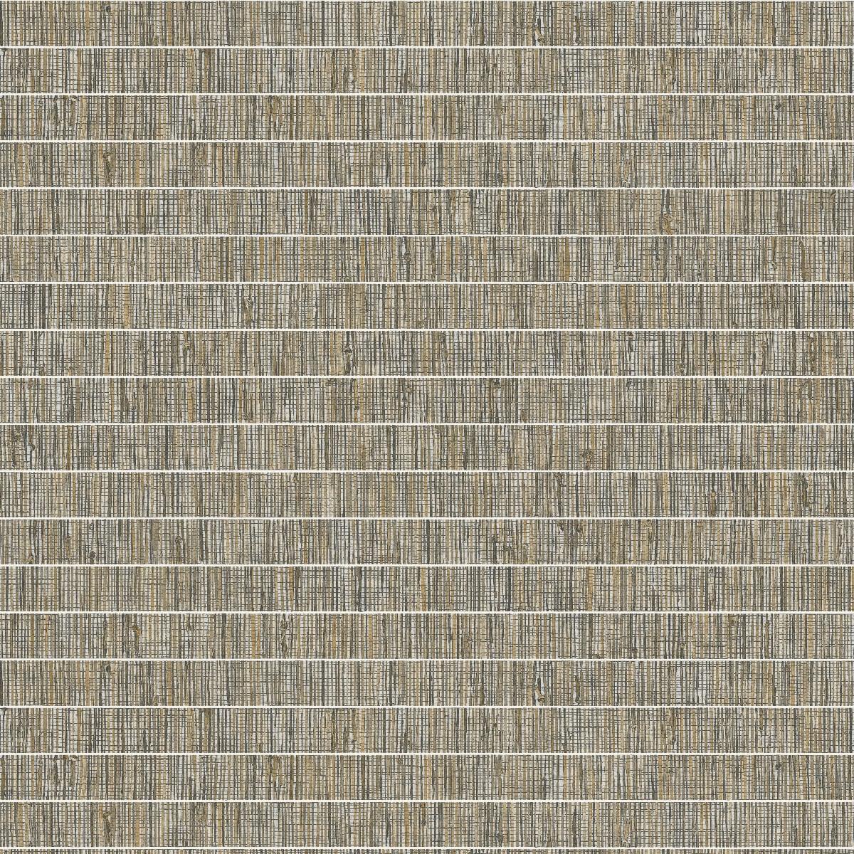 Seabrook Blue Grass Band Brown Wallpaper