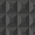 Seabrook Squared Away Geometric Ebony Wallpaper