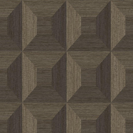 Seabrook Squared Away Geometric Brown Wallpaper
