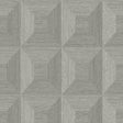 Seabrook Squared Away Geometric Cove Gray Wallpaper