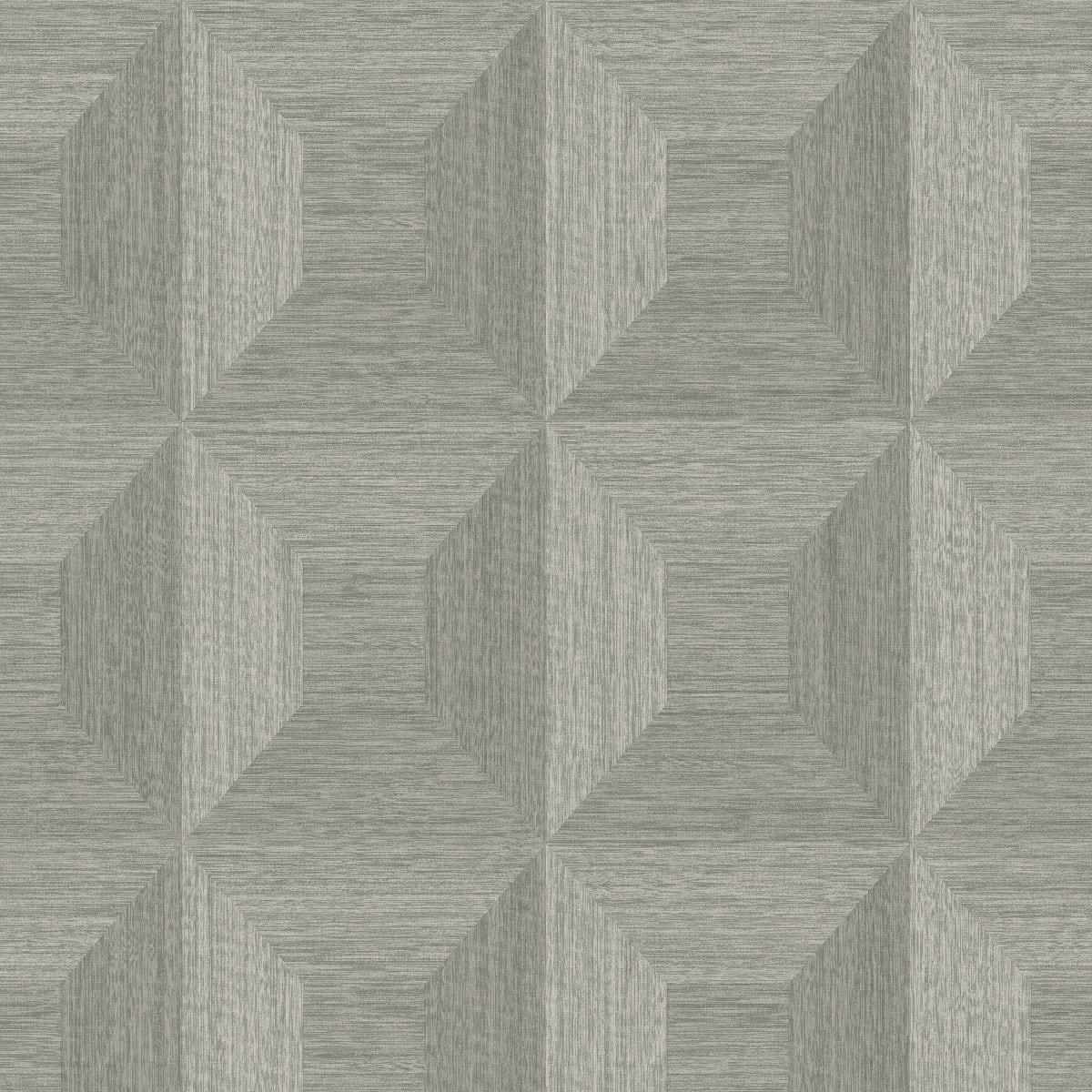 Seabrook Squared Away Geometric Cove Gray Wallpaper