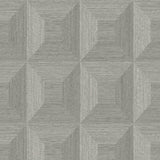 Seabrook Squared Away Geometric Cove Gray Wallpaper