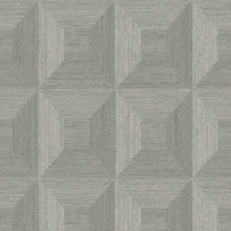 Seabrook Squared Away Geometric Cove Gray Wallpaper