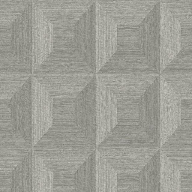 Seabrook Squared Away Geometric Cove Gray Wallpaper