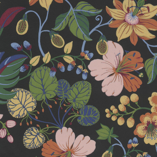 JF Fabrics 52107 Black (69) Wallpaper