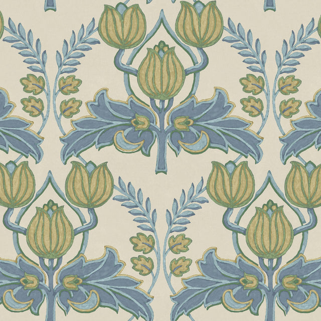 JF Fabrics 9079 Beige/Blue/Green/Yellow (65) Wallpaper