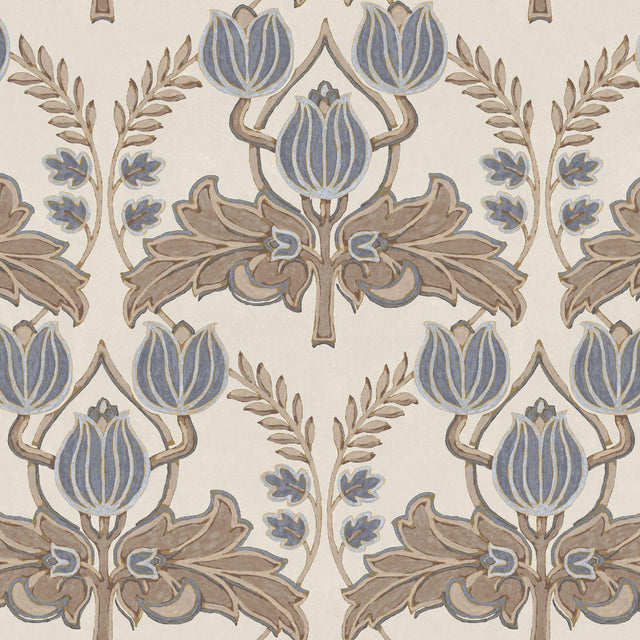 JF Fabrics 9078 Beige/Brown/Blue/Grey (35) Wallpaper