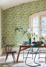 Cole & Son JASMINE & SERIN SYMPHONY CHARTREUSE/GRN/WT Wallpaper