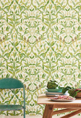 Cole & Son JASMINE & SERIN SYMPHONY CHARTREUSE/GRN/WT Wallpaper