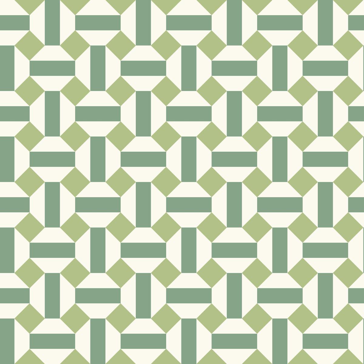 Cole & Son Alicatado Leaf Greens On Chalk  Wallpaper