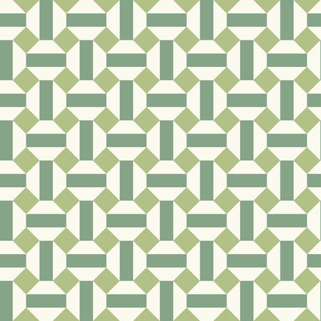 Cole & Son Alicatado Leaf Greens On Chalk  Wallpaper